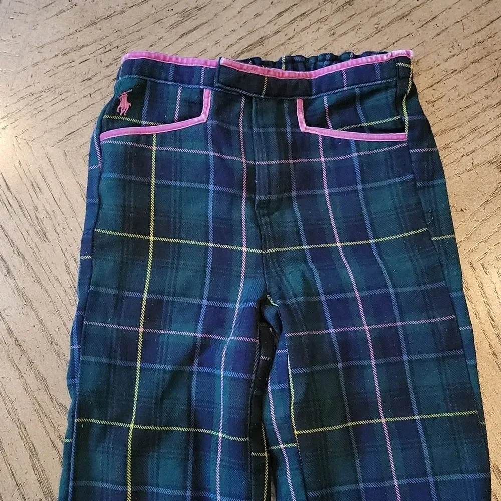 3T girls Ralph Lauren plaid pants 💚💗